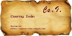 Cserny Iván névjegykártya